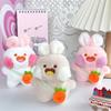 Adorable Dudu Bunny Plush Crossbody Carrot Bag Cute Stuffed Rabbit Toy Keychain