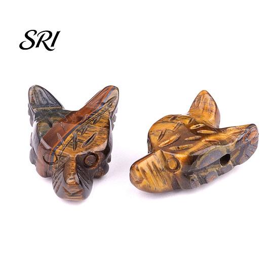 Ornamento de Pedra com Cabeça de Lobo de Ametista Escultura de Paisagem em Miniatura Textura de Cristal Contas DIY Feitas à Mão e Design Polido Decorativo para Pulseiras