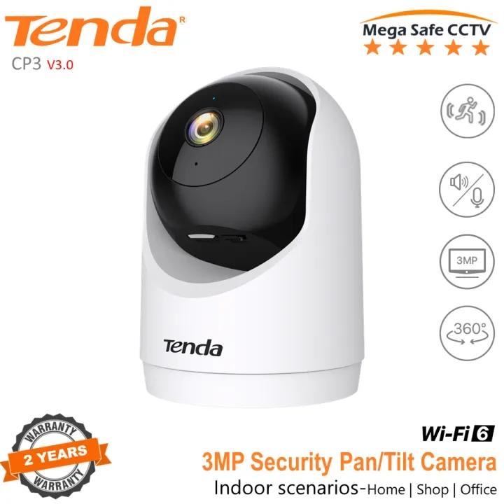 Tenda RP3 V3.0 3MP Security Pan/Tilt WiFi6 Two Way Audio Indoor Camera, 360° All-Round Vision, Baby Cameras for Home Security (with optional SD Card)