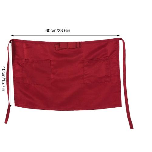 Short Apron, Sommelier Apron, Water-Repellent, Large Capacity, with Pockets, Short Length, Solid Color, Professional Use, Unisex, for Hairdressers, Nu