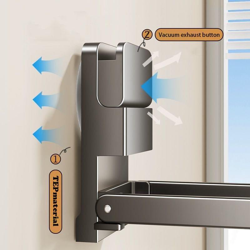 Foldable Towel Rack with a Suction Cup Bathroom Towel Holder No-Drill Towel Rack Towel Bar Self-Adhesive Bathroom Towel Rail