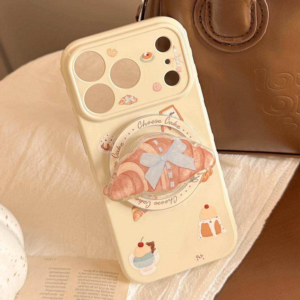 Creative Bread House Stand Phone Case for iPhone 16, iPhone 17, iPhone 17 Pro Max