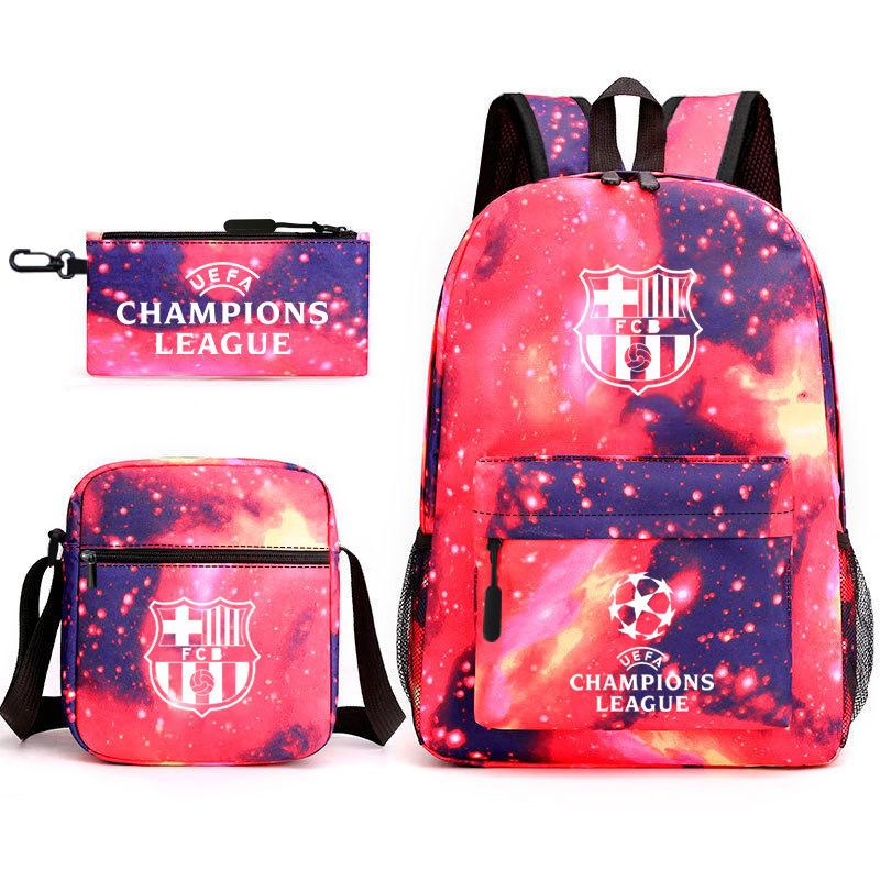 Zaino da Tifoso di Calcio per Bambini e Ragazzi Manchester United Semplice Casual Zaino Giornaliero Borsa a Spalla con Astuccio