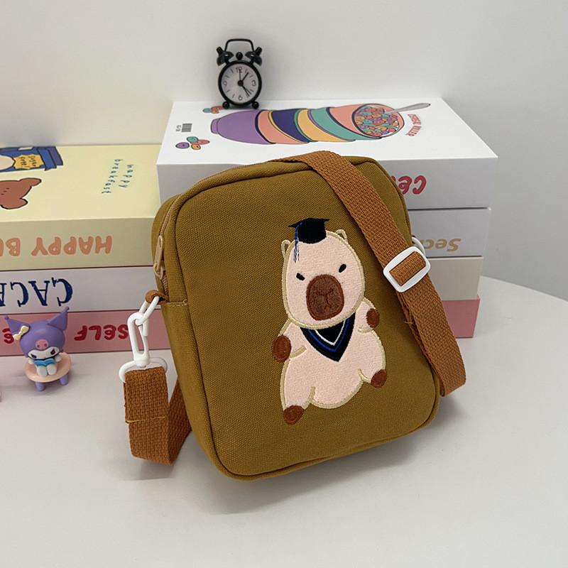 Adorable Cartoon Canvas Shoulder Bag For Kids Perfect For Everyday Use And Storage