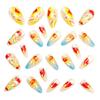 24Pieces Blue Ice Press On Nail Almond Shape False Nail With Transparent Finish For Student And Professional
