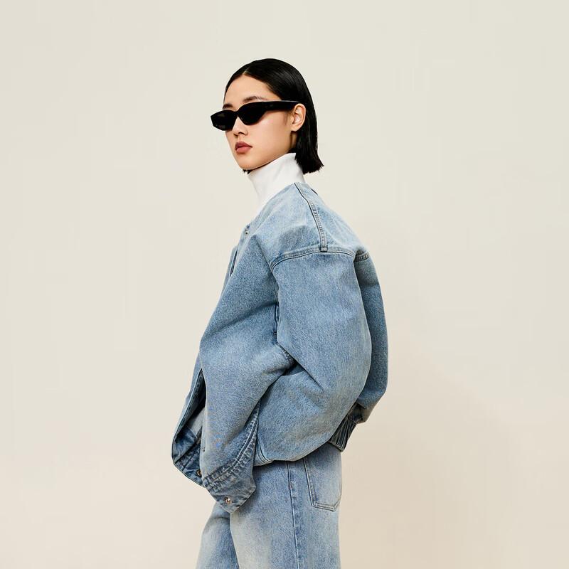 

LESS 2024 Зимняя свободного кроя хлопковая джинсовая куртка с пухом S