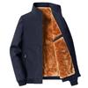 Men's Plus Velvet Thickened Stand Collar Jacket - Warm Autumn & Winter Outerwear for Middle-Aged and Elderly