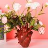 Xiaobudian Heart Shaped Flower Vases, Resin Vase, Creative Holder, Modern Art Style Decorative Vase for Home Wedding Valentine Gift Desktop