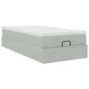 VidaXL Ottoman Bed Frame and Mattress Light Grey 90x200 Cm Velvet 3311159