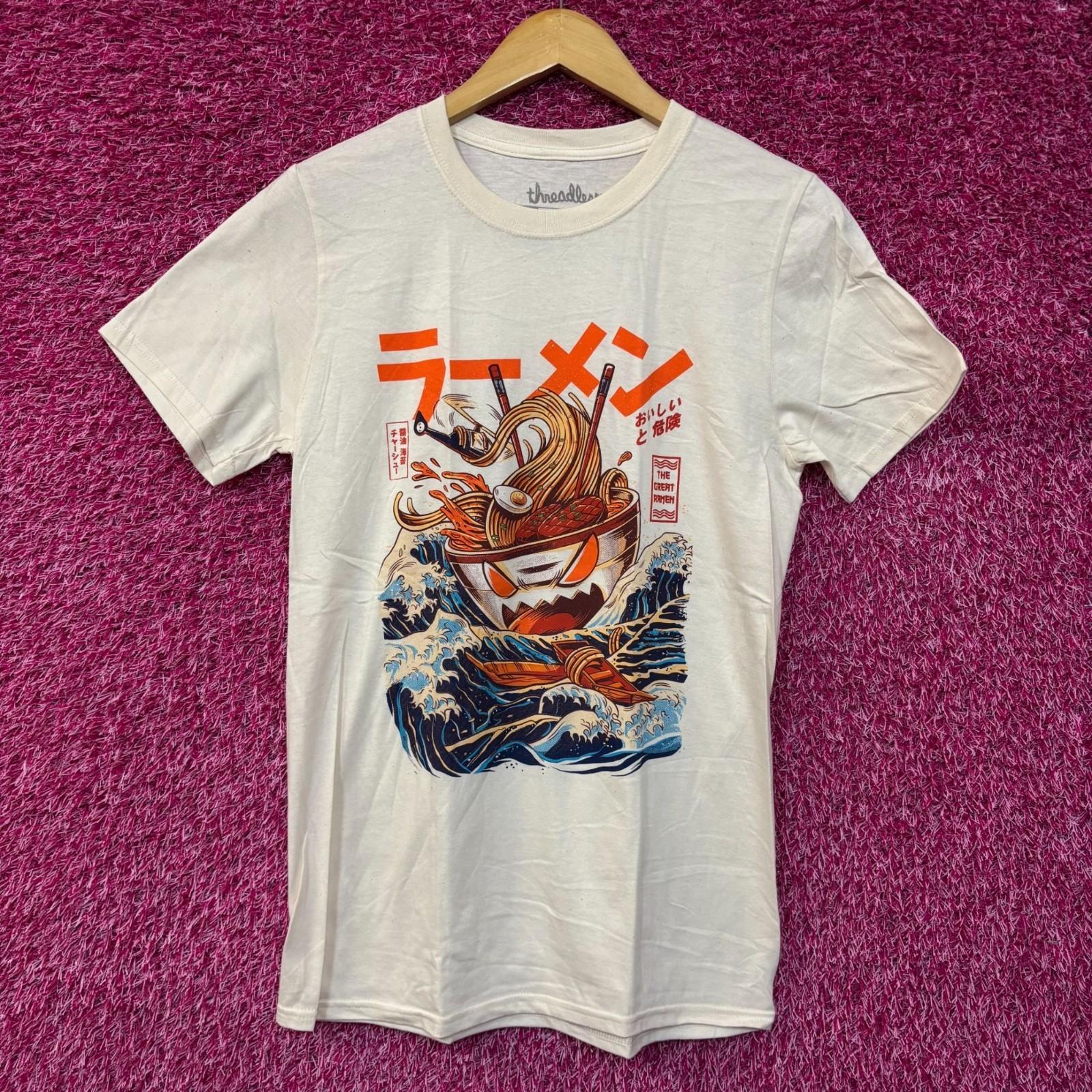 The Great Ramen Kaiju Monster Beige Tshirt size Small XL