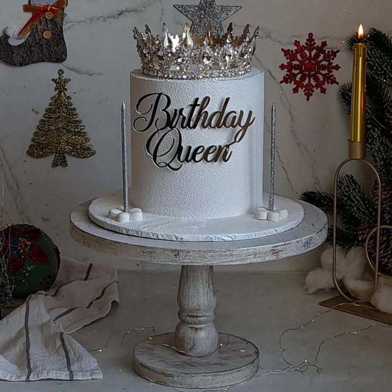 Alles Gute zum Geburtstag Prinzessin Acryl Tortenaufsatz Schöne Königliche Grenzüberschreitende Königin Blumen Dekorationen für Torte Tortendekoration Zubehör