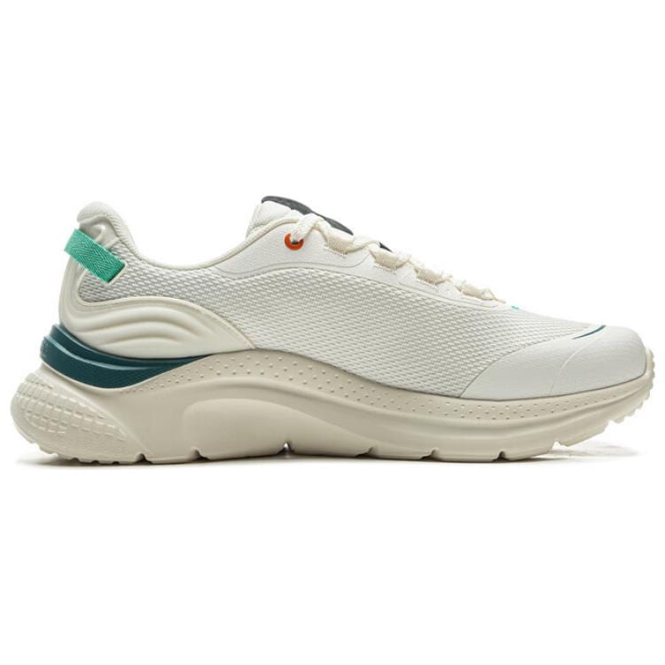 Li Ning Liuyun Cushioning Slip Resistant Abrasion Resistant Lightweight Low top Running Shoes Men's Beige Green ARSV043-4