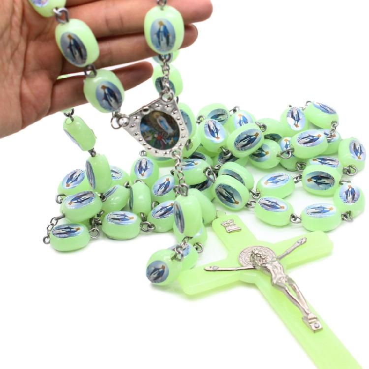 Catholic Angel Virgin Mary Rosary Beads Wall Hanging Rosary for Cross Necklace