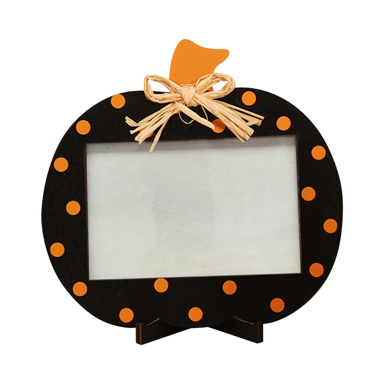 

Halloween Pumpkin Picture Frames, Wooden Frames For Fall Thanksgiving Halloween Party Photo Desktop Ornaments One Size