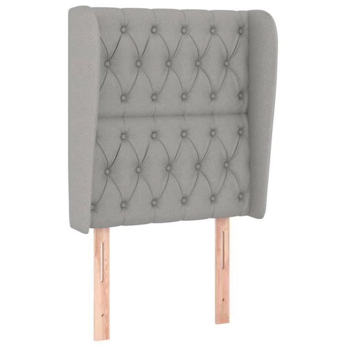 VidaXL Headboard with Ears Light Grey 83x23x118-128 Cm Fabric3118266