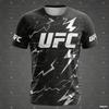 Herren UFC Kampf-Trikot Neue Mode Herren Blitzmuster Rundhals-T-Shirt Männlich Lässig Sport Kontrastfarbe Outwork Oberteile