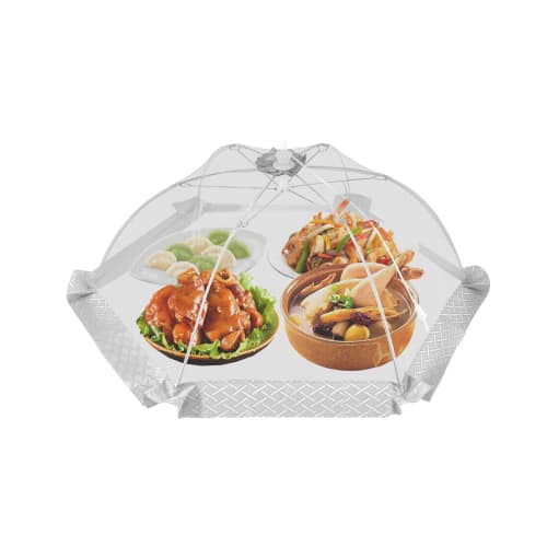 Kailund Foldable Round Dining Table Cover, 60cm Diameter, Kitchen Parasol, Mosquito Net for Dining Tables, Breathable, Dustproof, Stylish, with Drawst