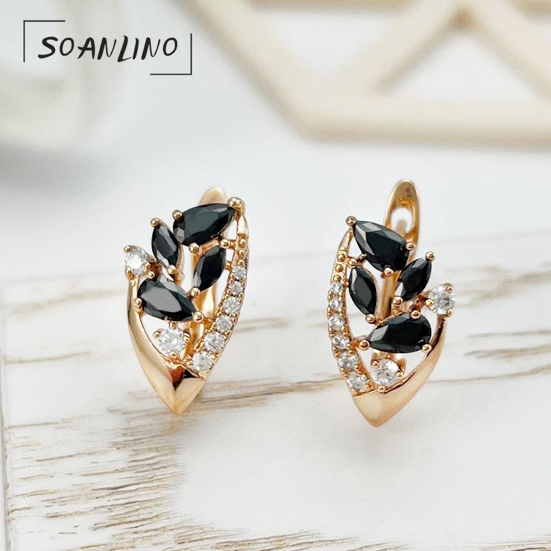 

Серьги SOANLINO из розового золота с черным цирконом