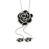 High-Quality Black Rose Necklace: Elegant Long Sweater Chain for Women
