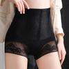 Women Underpants High Waist Lace Embroidery Flower Tummy-control Butt-lifted Thin Soft
