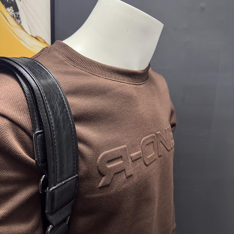 2024 Men's Crew Neck Sweatshirt: Spring/Autumn Casual Long Sleeve Pullover