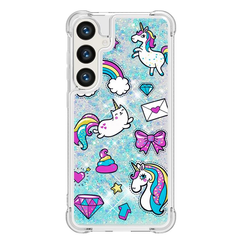 S24 Fe Case On For Funda Samsung Galaxy S24 FE Cover Glitter Dynamic Liquid Case For Samsung S 24 Ultra S24+ S24FE Cases Coque