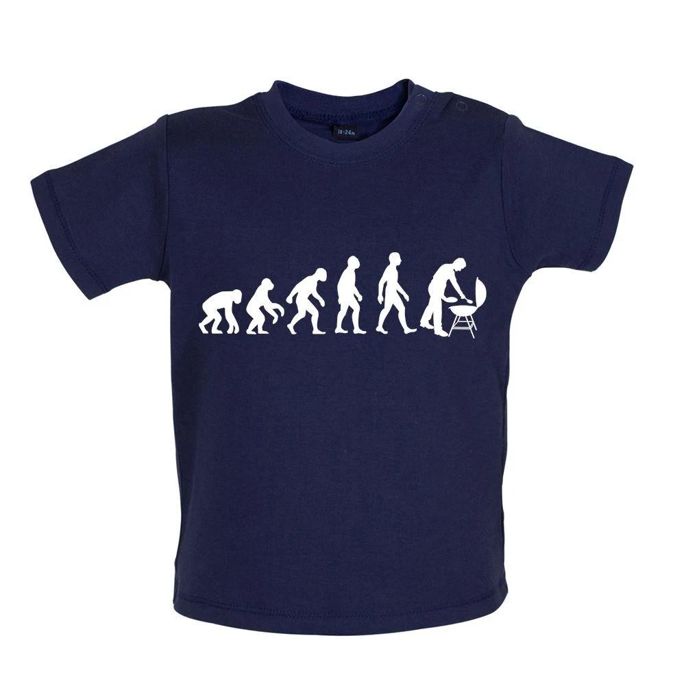 Evolution Of Man BBQ - Baby Kids Boys Girls Unisex T-Shirt / Babygrow - Barbecue Grill Cook Chef Food 150