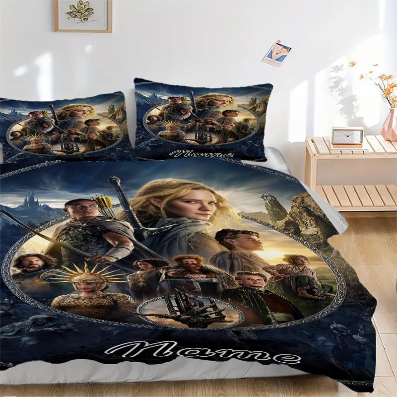 Custom Textile Middle-earth Adventure Bedding 3 Piece Set HD Print Duvet Cover Pillowcases for Teens Adult Bedroom Decoration