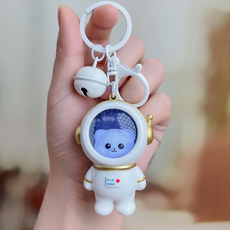 Cartoon Glow Backpack with Kitten Bear Keychain - Creative Student Schoolbag Pendant and Night Light Gift