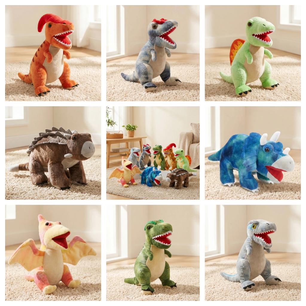 Simulation Jurassic Dinosaurier Plüschtiere Stofftiere Lebensecht Triceratopstyrannosaurus Pterosaurier Puppe Niedliche Schreibtisch-Haustiere Kindergeschenk