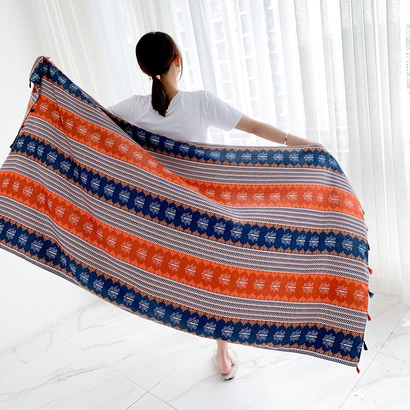 180*90cm Écharpes de Voyage Plage Crème Solaire pour Femmes Bikini Grand Paréo Écharpe Wrap Maillot de Bain Brésilien Cache-Maillots Châles