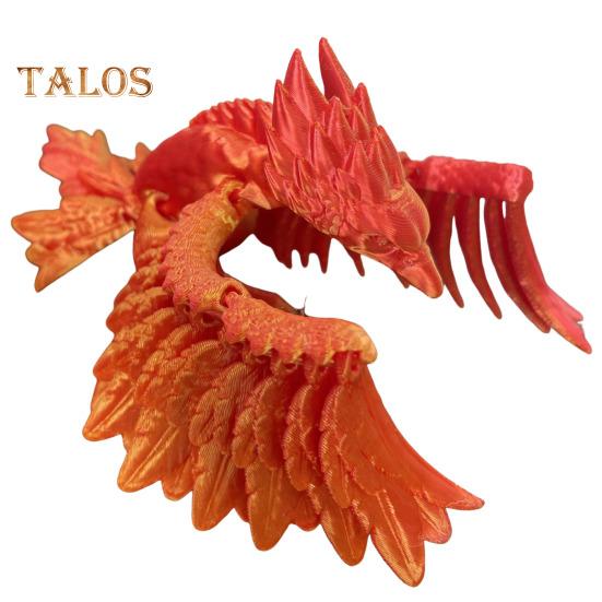 

Фигурка Феникса, напечатанная на 3D-принтере, подвижные суставы, красочная фигурка птицы, шарнирная модель животного, игрушка-фиджет, украшение для домашнего офиса, рабочего стола, орнамент красный