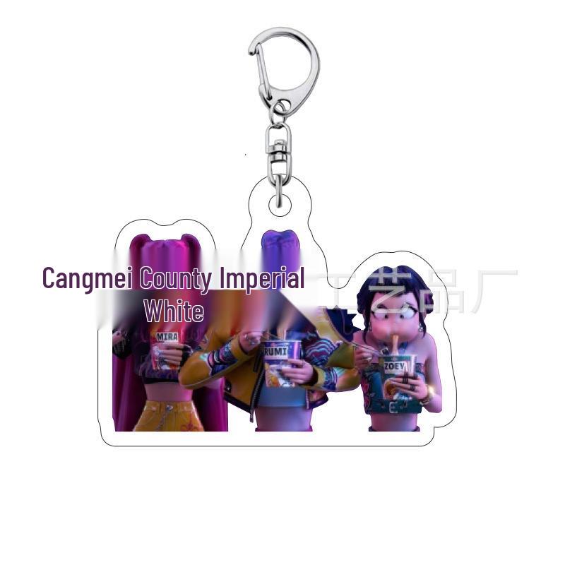 Kpop Demon Hunter Girl Group Keychain: Lumi, Zoe, Mira & Qin Yu Cute Acrylic Schoolbag Pendant