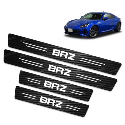 Plaque de seuil BRZ pour protection de marchepied latéral de voiture, Texture fibre de carbone, Convient pour voiture