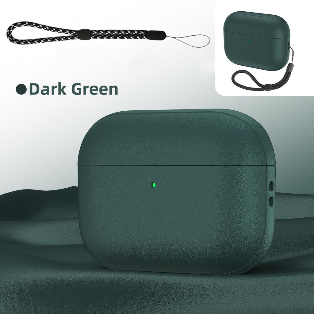 Leather Texture For AirPods Pro 3rd Generation Case(2025 New) Soft TPU Protective Shockproof Case with Lanyard For Airpods Pro 3