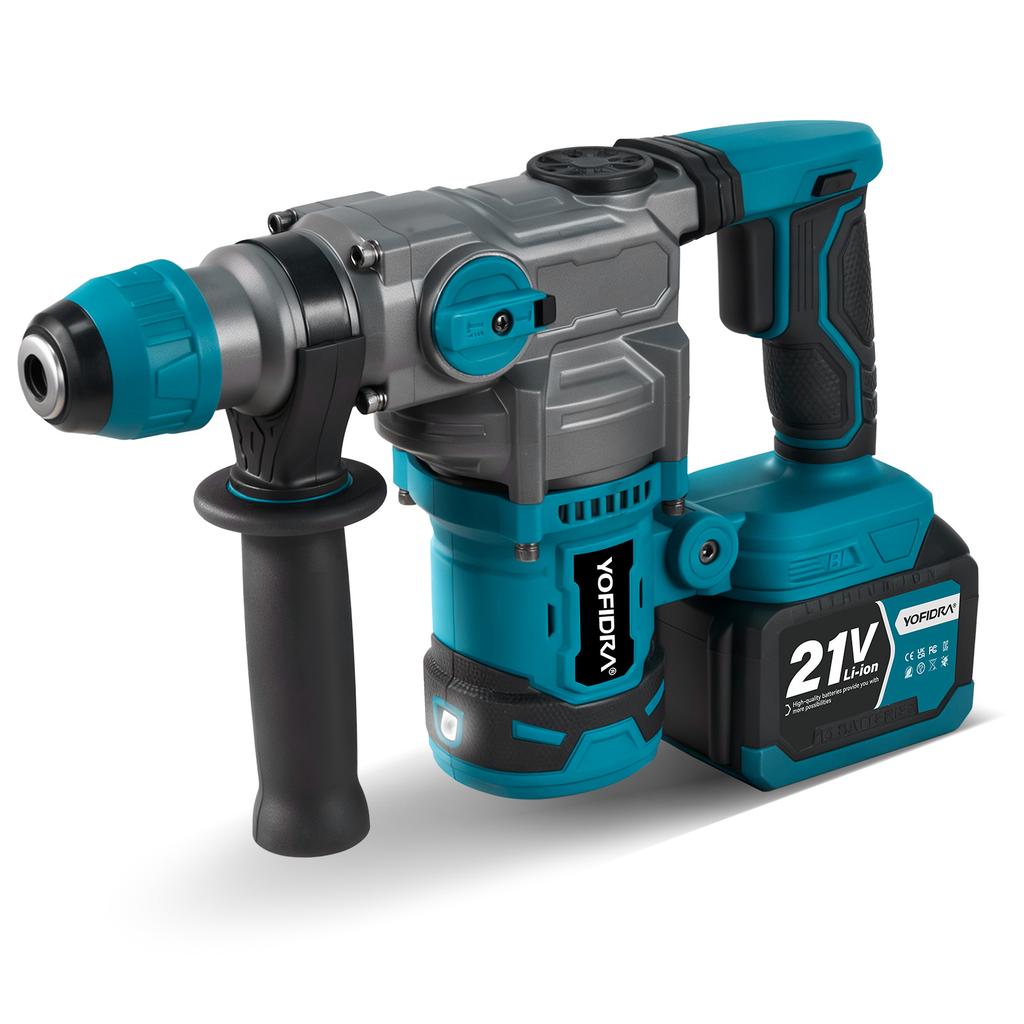 YOFIDRA Brushless 26MM Electric Hammer Impact Drill 8000IPM Multi-Screwdriver Rotary Drilling Tool For Makita 21V Battery Pin