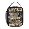 1 Piece Zipper Closure Vintage Cartoon Warrior Storage Bag Pocket Cuphead School Lunch Food Box Reusable For Lunch Food Bag