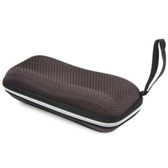 Portable Zipper Rectangle Grid Sunglasses Case Hard Eyewear Glasses Storage Box 1 Pc