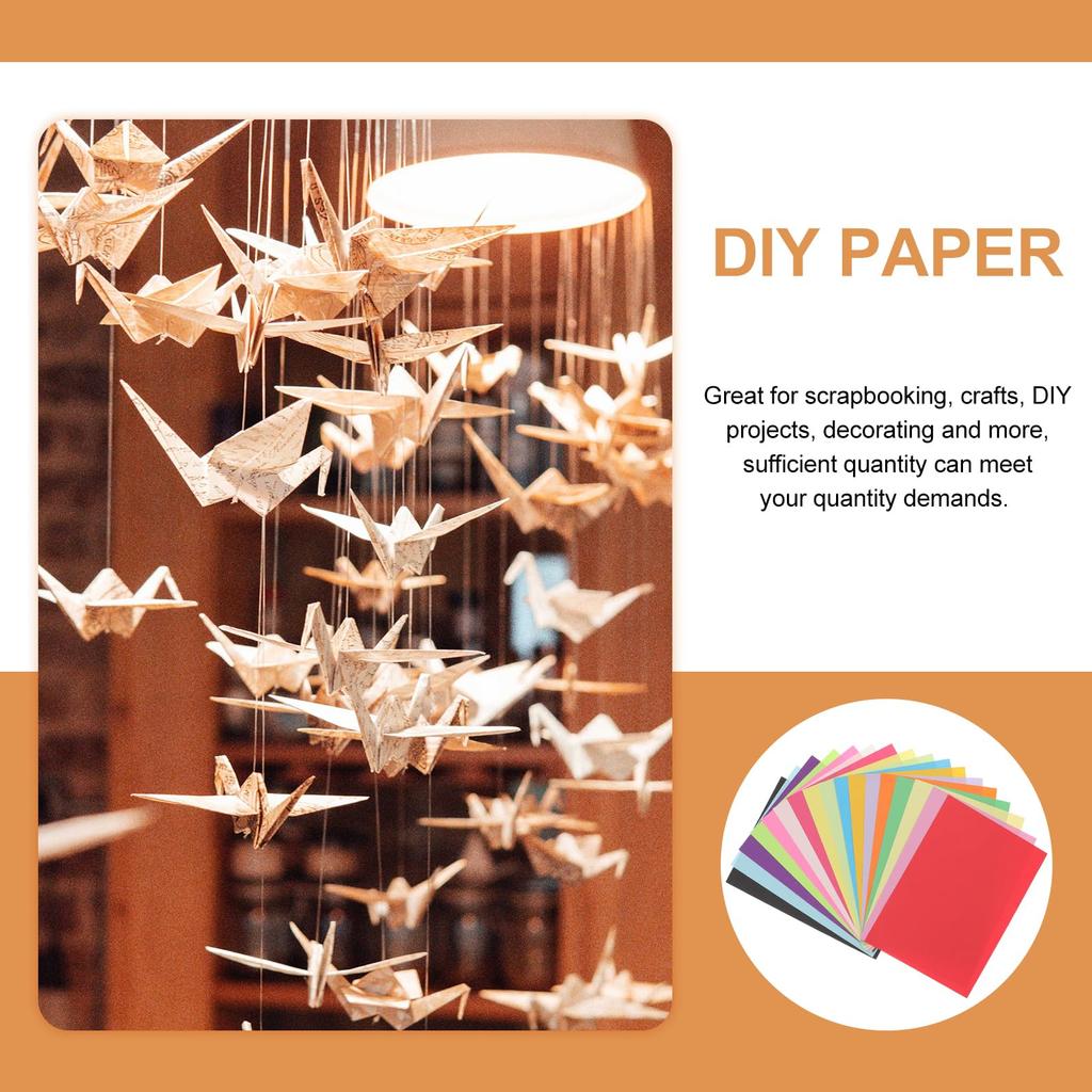 KESYOO Large Origami Paper A4 Origami Paper Cutting Chiyogami 100 sheets Color Print Paper Handmade Origami Thousand Cranes DIY Craft Paper Color