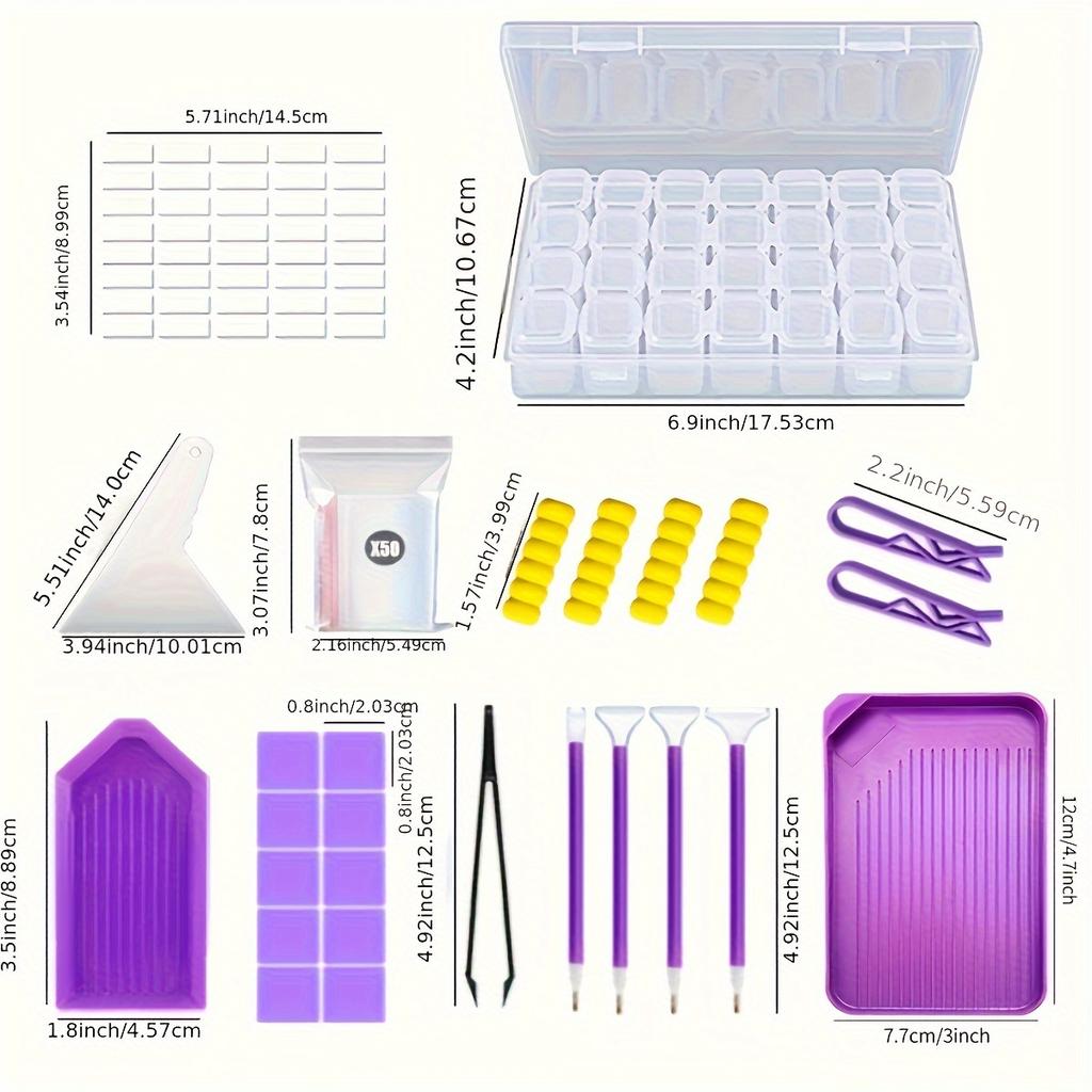 5D DIY Diamond Painting Tools Kits Drill Plate Tool Set Mosaic Glue Pen Kit Storage Containers Diamond Embroidery Accessories