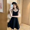 Schwarzes schulterfreies Camisole-Kleid - Sommer 2026 Elegantes schlankmachendes Taille reif Stil