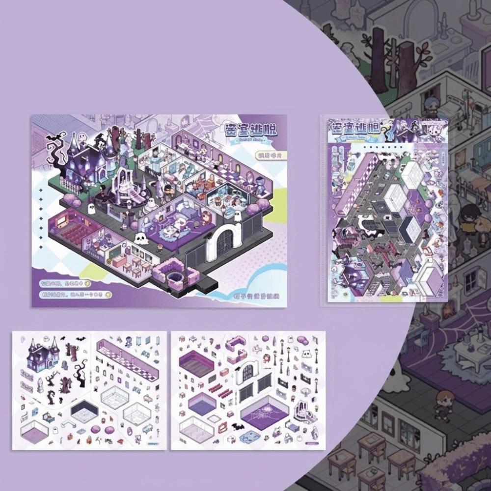 2D Flat DIY Journal Stickers PET Material Kids Hobbies Stickers  Journal Decoration Style A