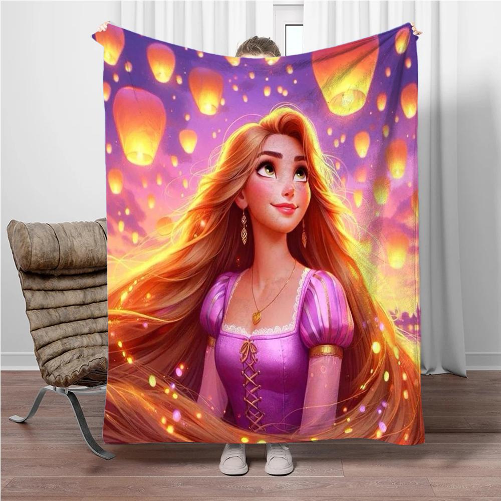 Kreslená Rapunzel Flanelová deka Dětská teplá měkká deka na pohovku postel Krycí deka Vhodná k narozeninám Suvenýry Dárky