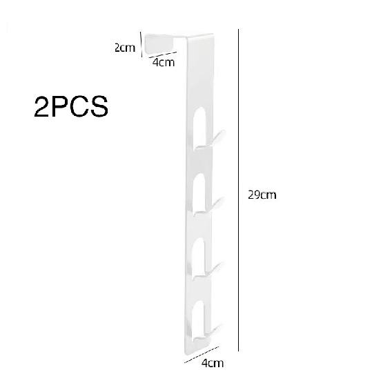 

Крючок на дверь, без сверления, настенная вешалка для одежды, мешок для одежды для спальни, железная подвесная стойка, вертикальный крючок для одежды на дверь Vertical-White2One Pack