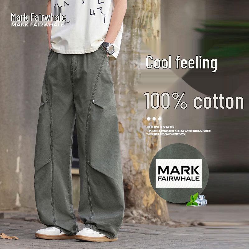 MARK FAIRWHALE Men s Summer Ice-Feel Cotton Cargo Casual Pants 2XL