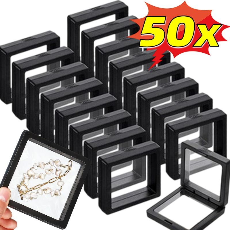 1/50 pièces 2026 Présentoir d'affichage 3D à cadre flottant Boîte d'affichage flottante transparente en PE Boîte de rangement pour bijoux Cadre de suspension Emballage