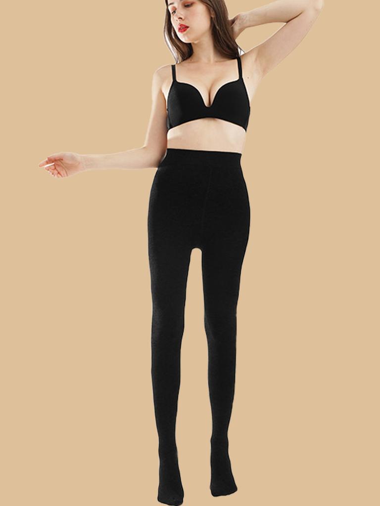 1/2 set of women's opaque fleece warm tight pants, fashionable high elasticity bottom pantyhose