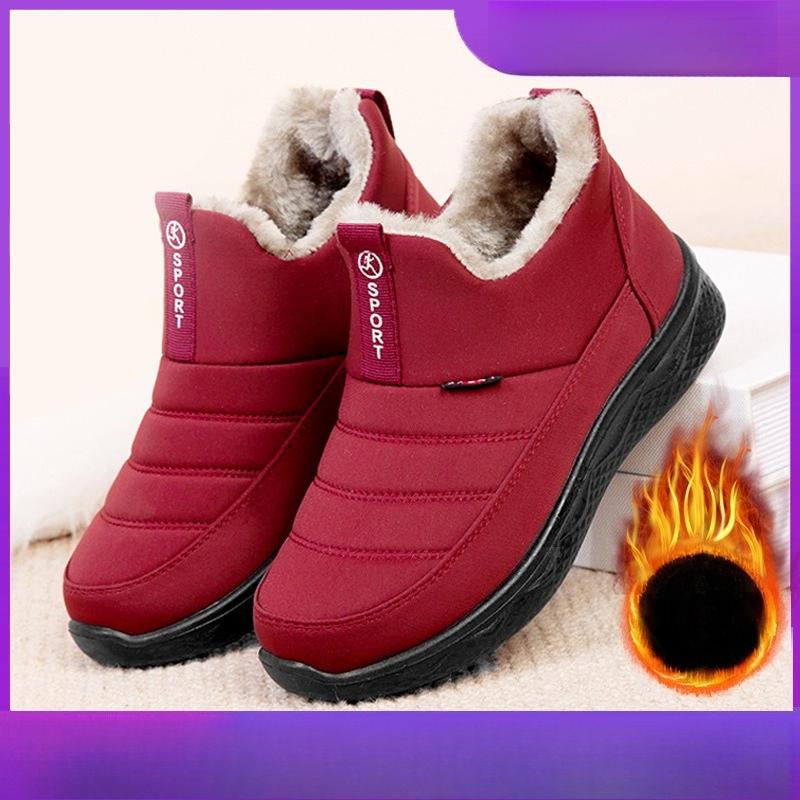 Snow Boots for Winter In Old Beijing with Thick Fleece and Middle-aged and Elderly Mothers Thick Soled Cotton Boots for Comfort