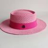 Chain Strap Straw Hat 2026 Summer Straw Hat Pearl Pork Pie Sun Hat New Elastic Ribbon Hat Beach Hat Sun Hat Sombrero