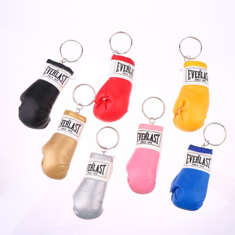 Leather Boxing Gloves Keychain Boxing Fan Gift Backpack Key Accessories Hanging Pendant Exquisite Gift